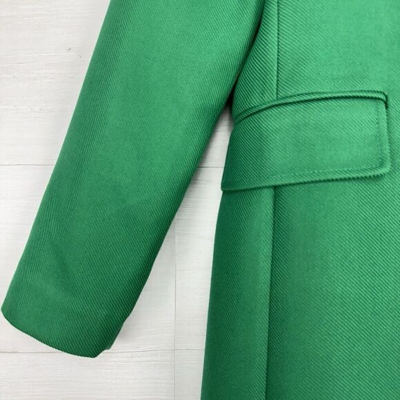 Zara Buttoned Tailored Coat XS Kelly Green Double Breasted Blogger Favorite - Picture 5 of 16